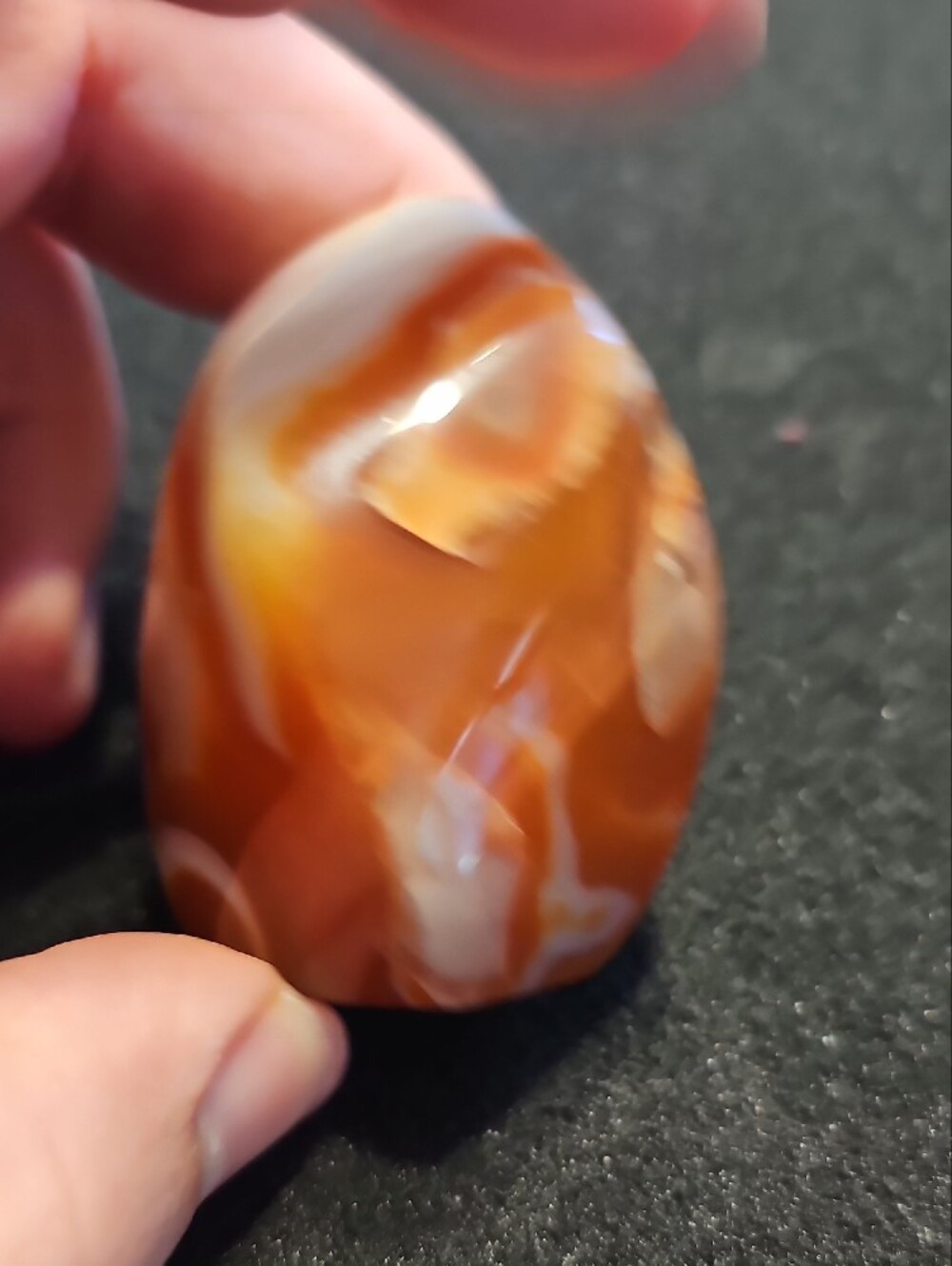 Polished Carnelian Agate Geode Specimen - Orange & White - Picture 5 of 10